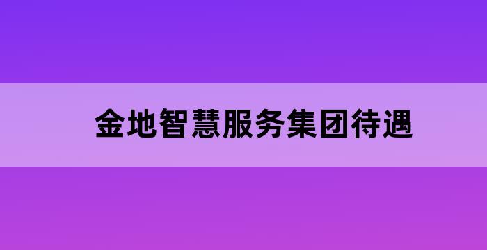 金地智慧服务集团待遇