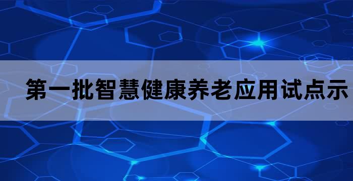 第一批智慧健康养老应用试点示范名单公示