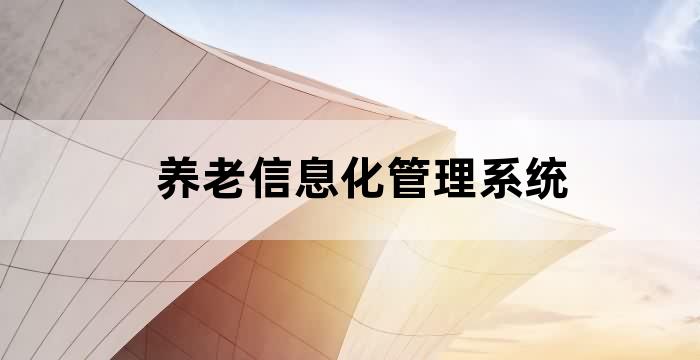 养老信息化管理系统